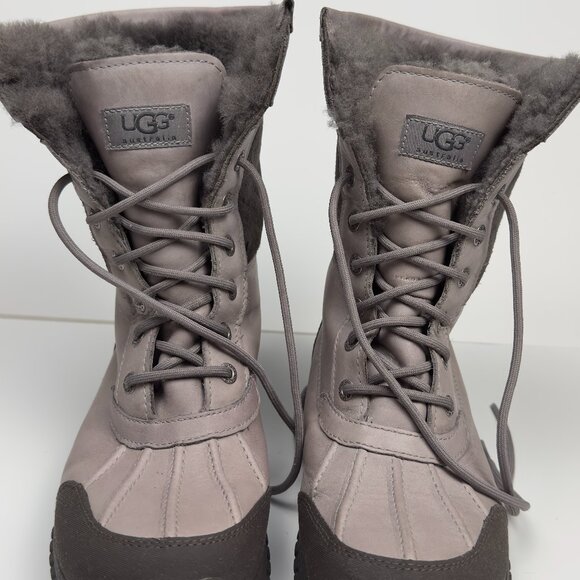 UGG Adirondack II Grey Charcoal Shearling Boots 8 - Picture 9 of 13